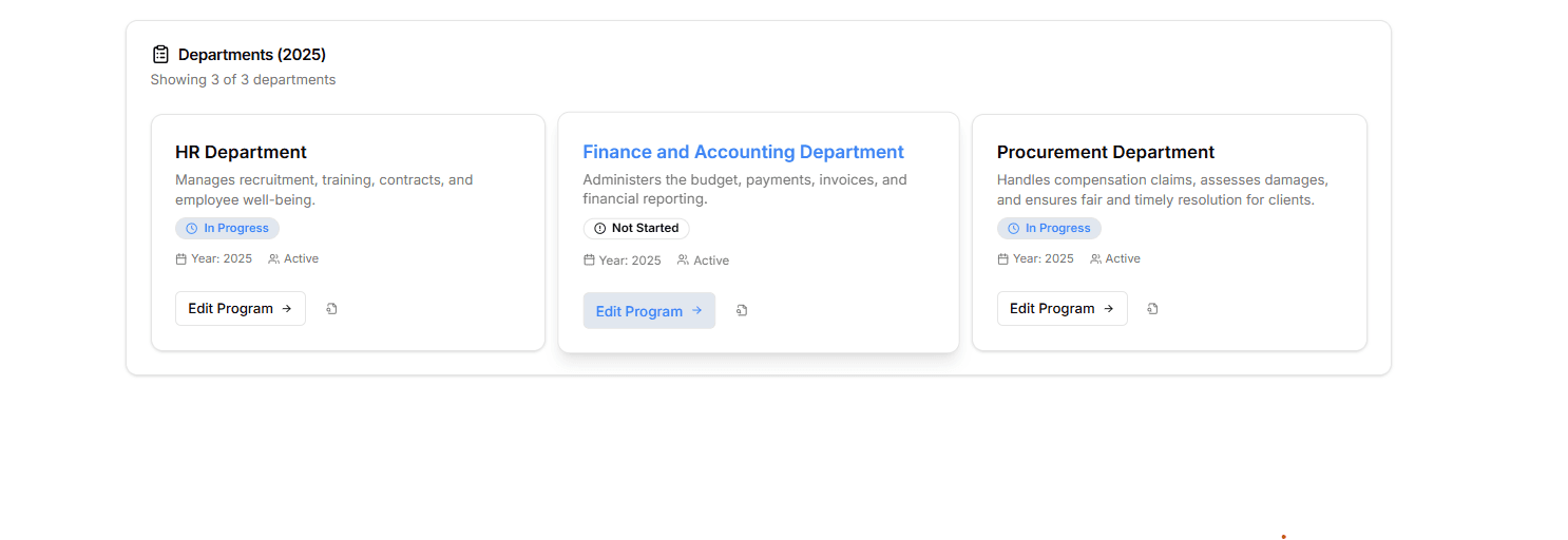 Audit Program screenshot